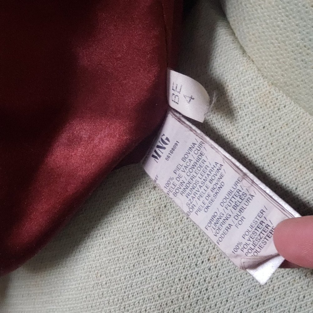 Mango Leather Jacket Sz Small - image 7